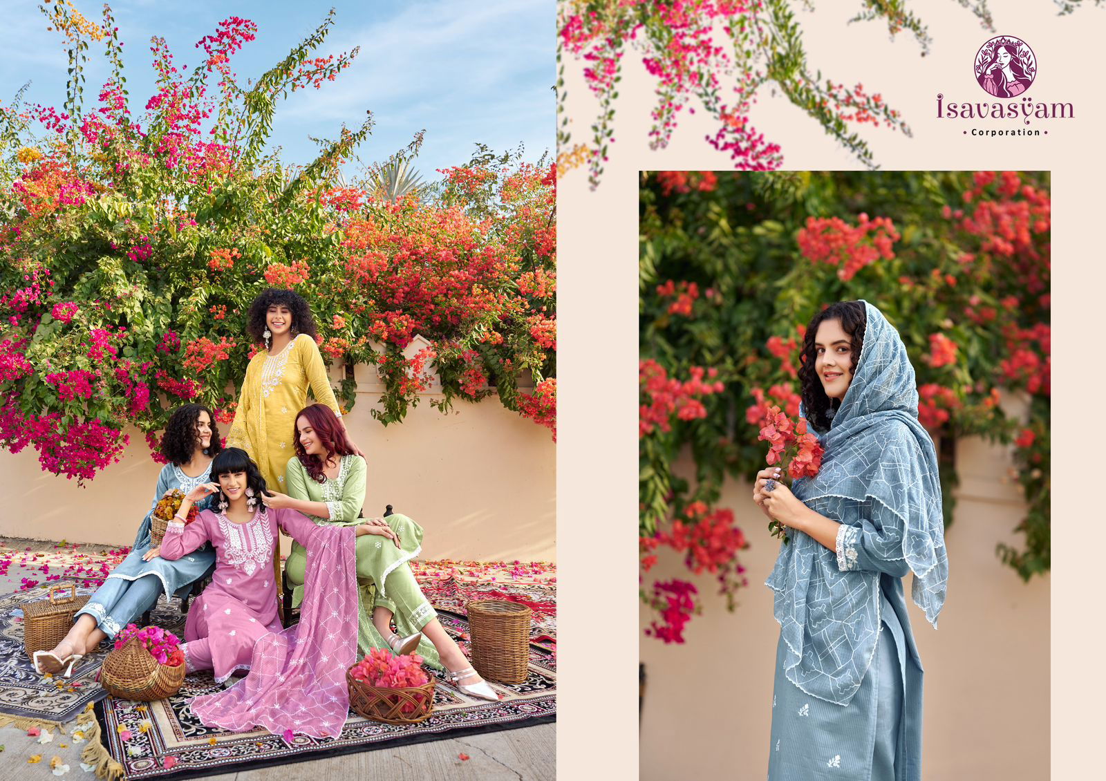 Cotton Sali By Isavasyam Corporation Cambric Cotton Readymade Suits Wholesale 